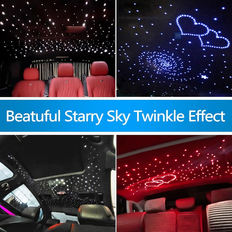 ATOKEE Store Twinkle Starlight Headliner Kit Mixed 450pcs 9.8ft, 10w Fiber Optic Star Lights for Car Roof Use with APP/Remote - Image 5